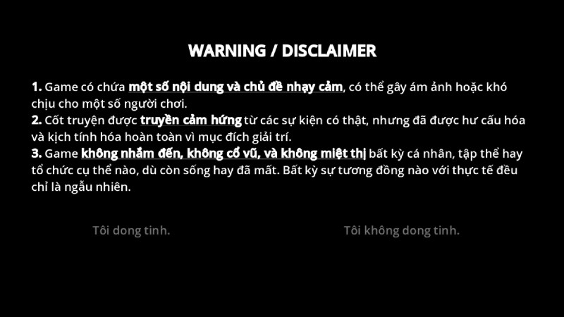 Chọn "Tôi dong tinh" để vào game